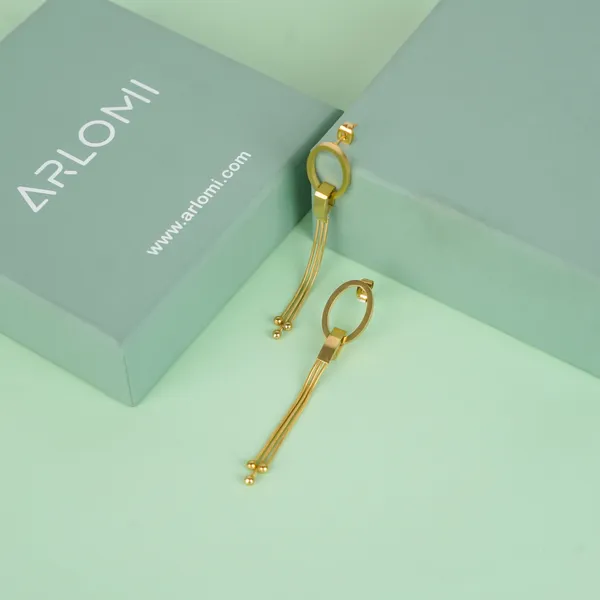 Gold_Oval_Chain_Tassel_Drop_Earrings_For_Women_And_Girls